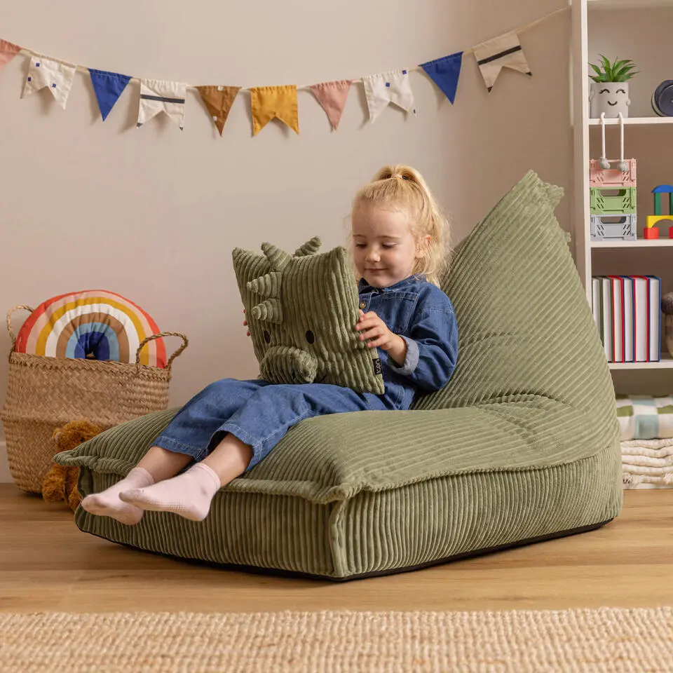 icon - Kinderzitzak Stoel Dino - Ribfluweel - Groen
