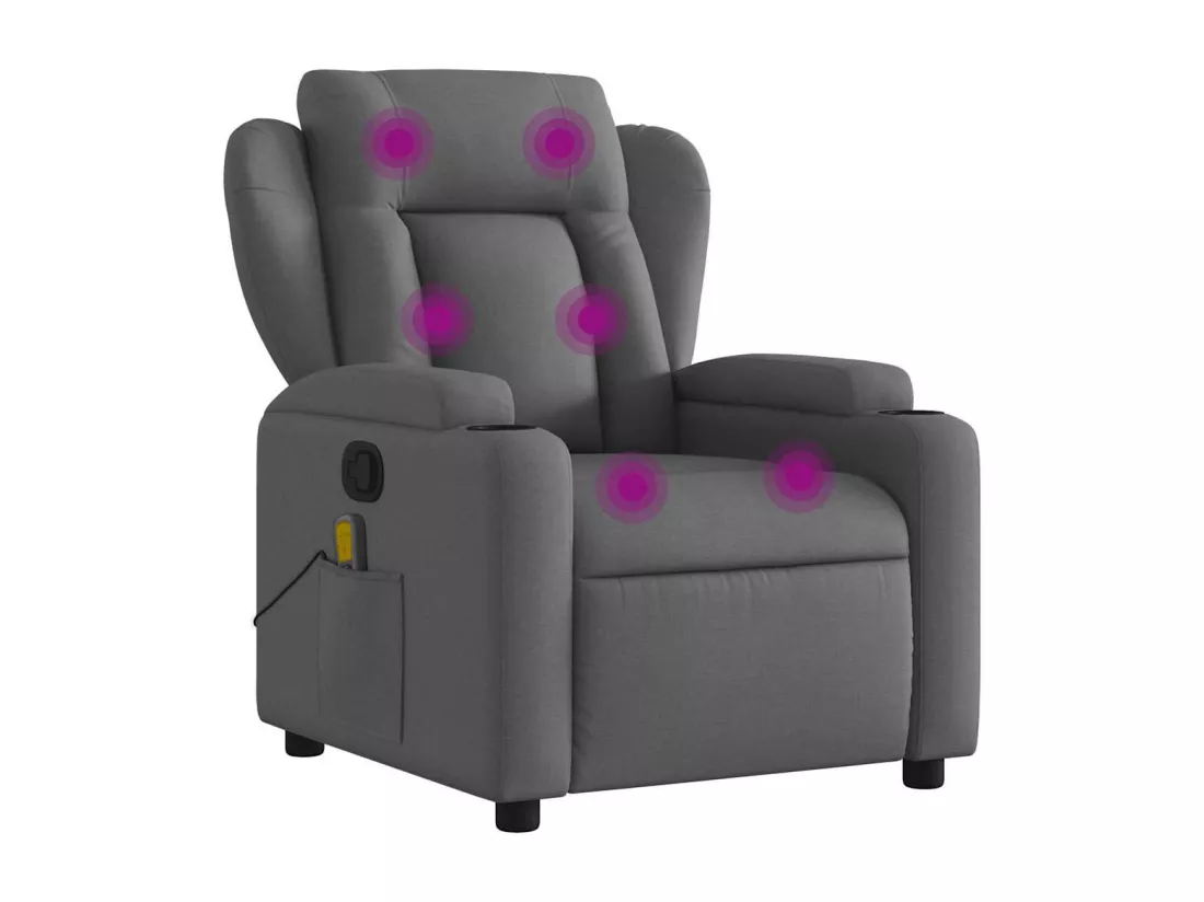 Fauteuil de massage inclinable Gris foncé Tissu