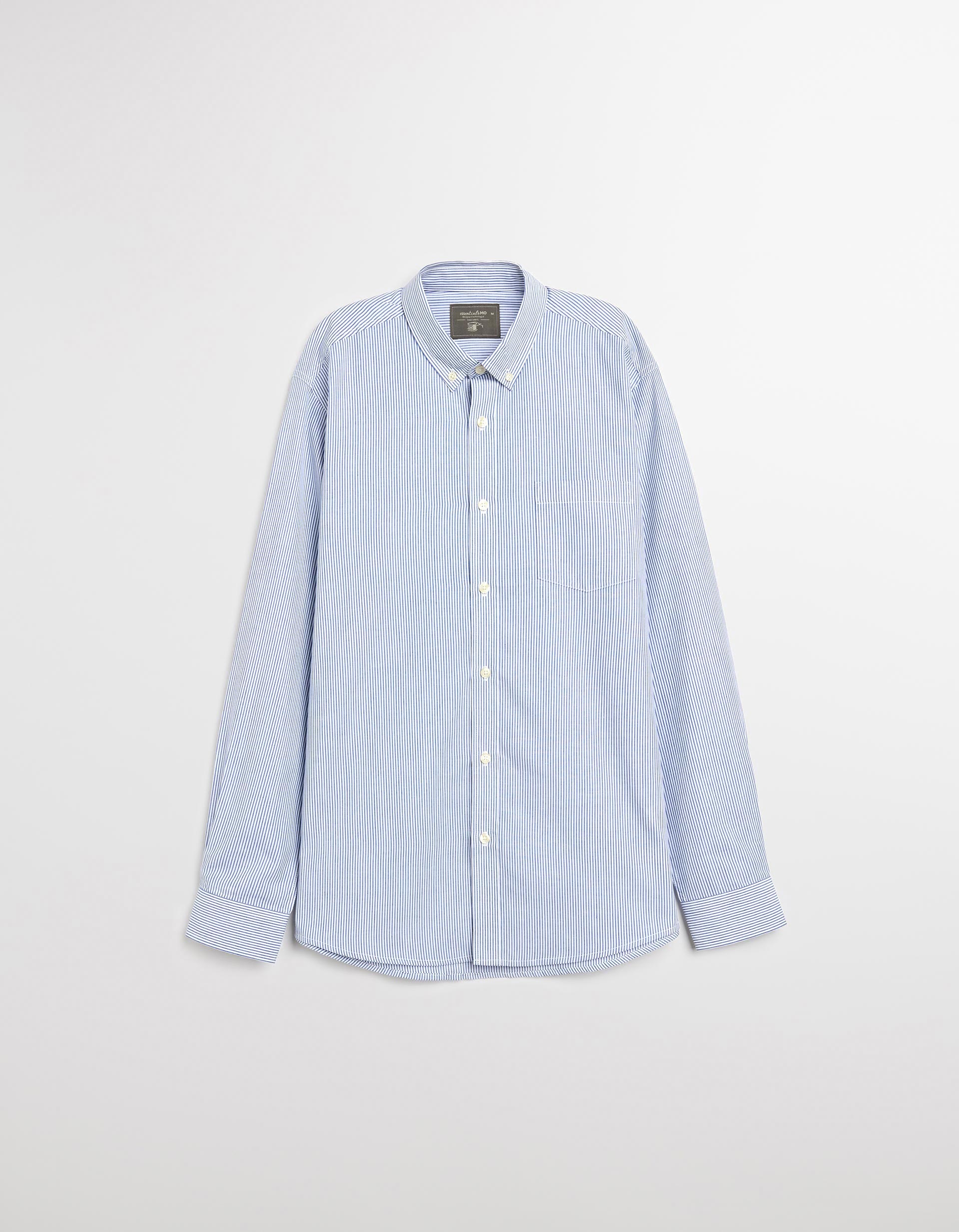 Camisa de Riscas, Homem, Azul