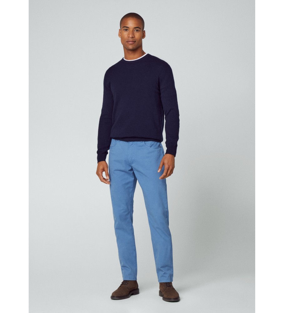 Hackett Jersey Merino Cash Mix azul marinho