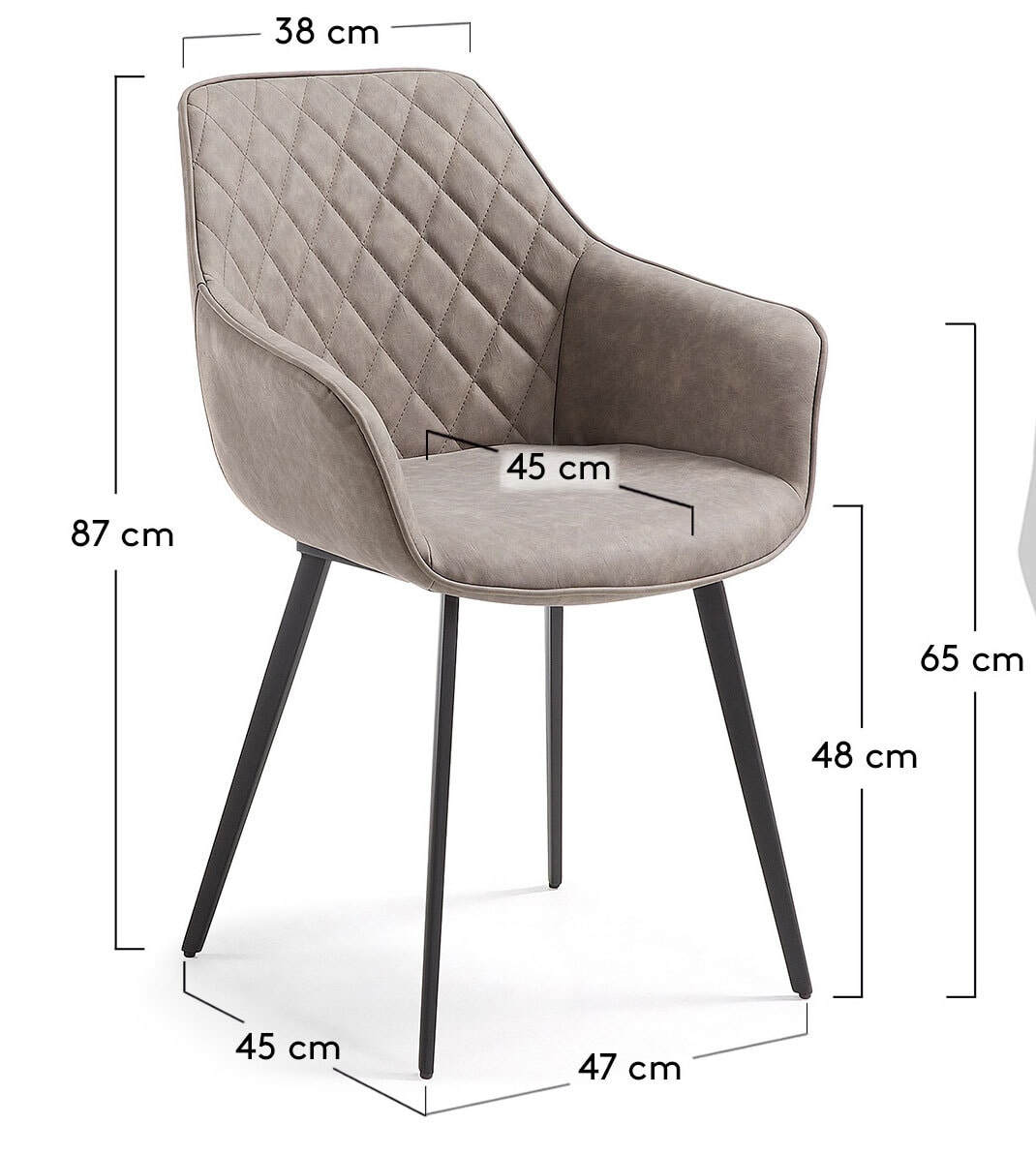 Kave Home Esszimmerstuhl AMIRA 2er Set hellgrau