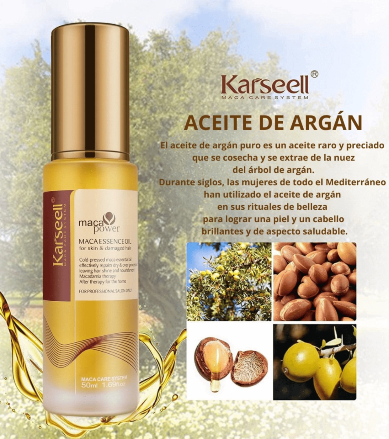 Karseell - *Maca Power* - Sérum capilar com óleo de argan