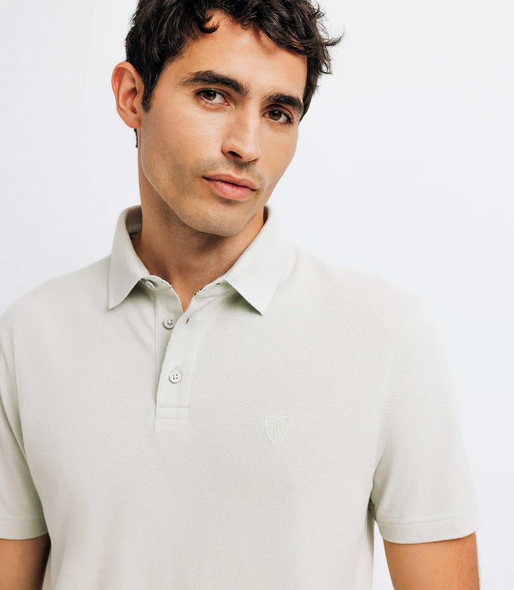 Polo avec broderie vert clair