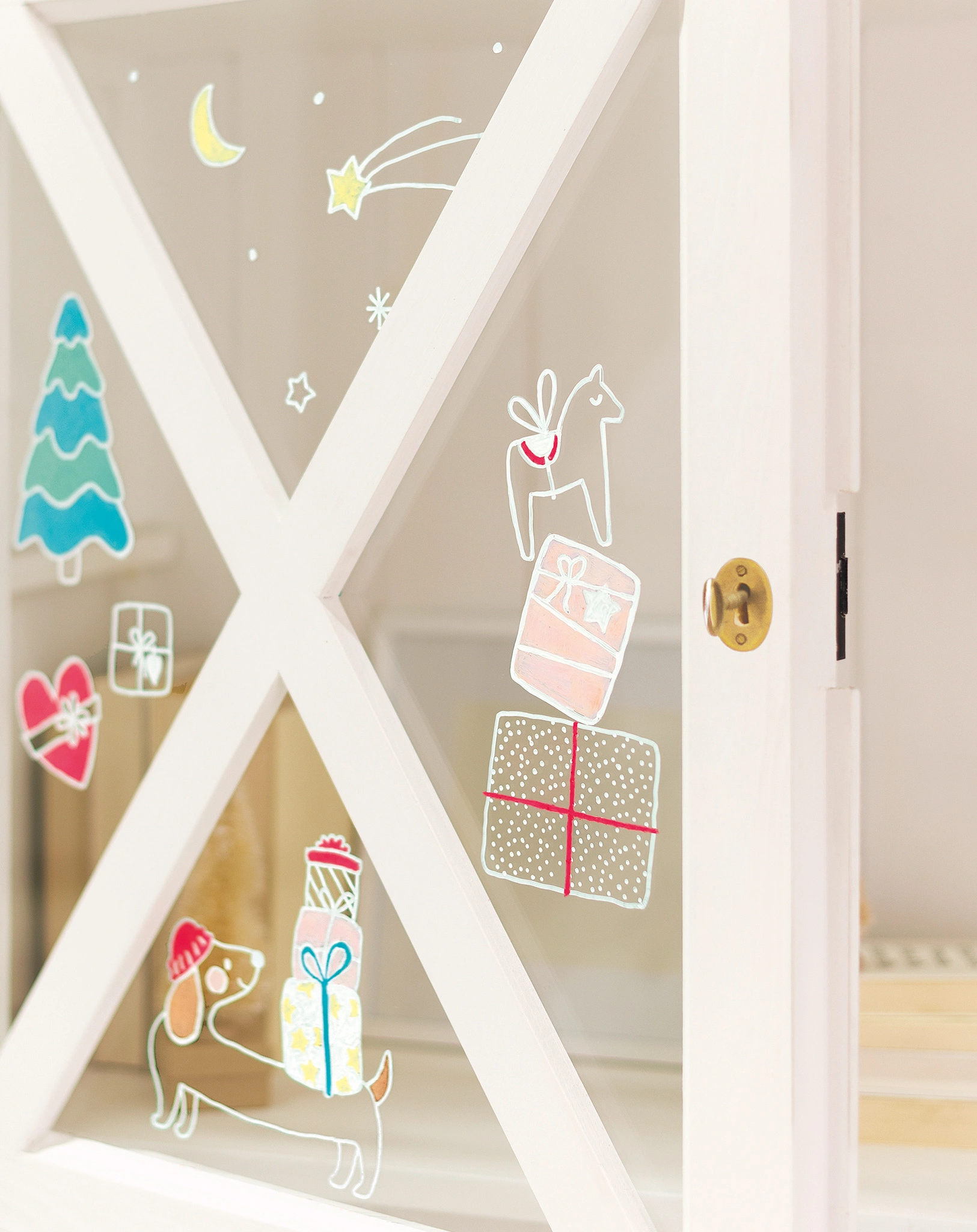 Fensterbilder Vorlagen COSY WINTER mit Kreidemarker