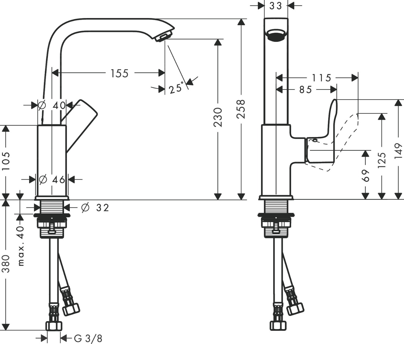 Hansgrohe Metris 1-gats wastafelkraan chroom