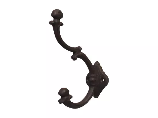 Porte manteau en fonte marron 18 x 10 cm