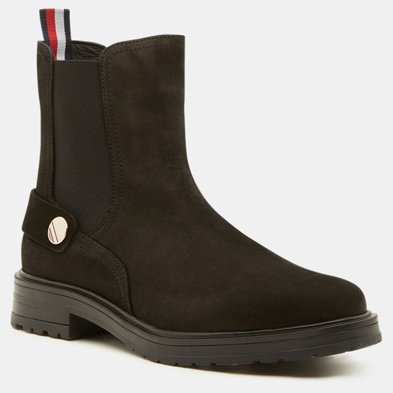Tommy Hilfiger Chelsea boots en Velours de Cuir Bijoux noires
