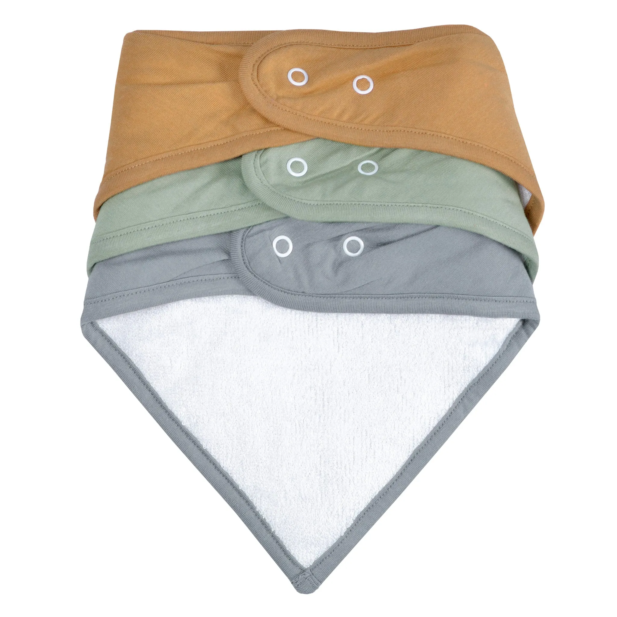 Perlimpinpin Bavoirs (3) Bambou Miel  Mousse  Gris