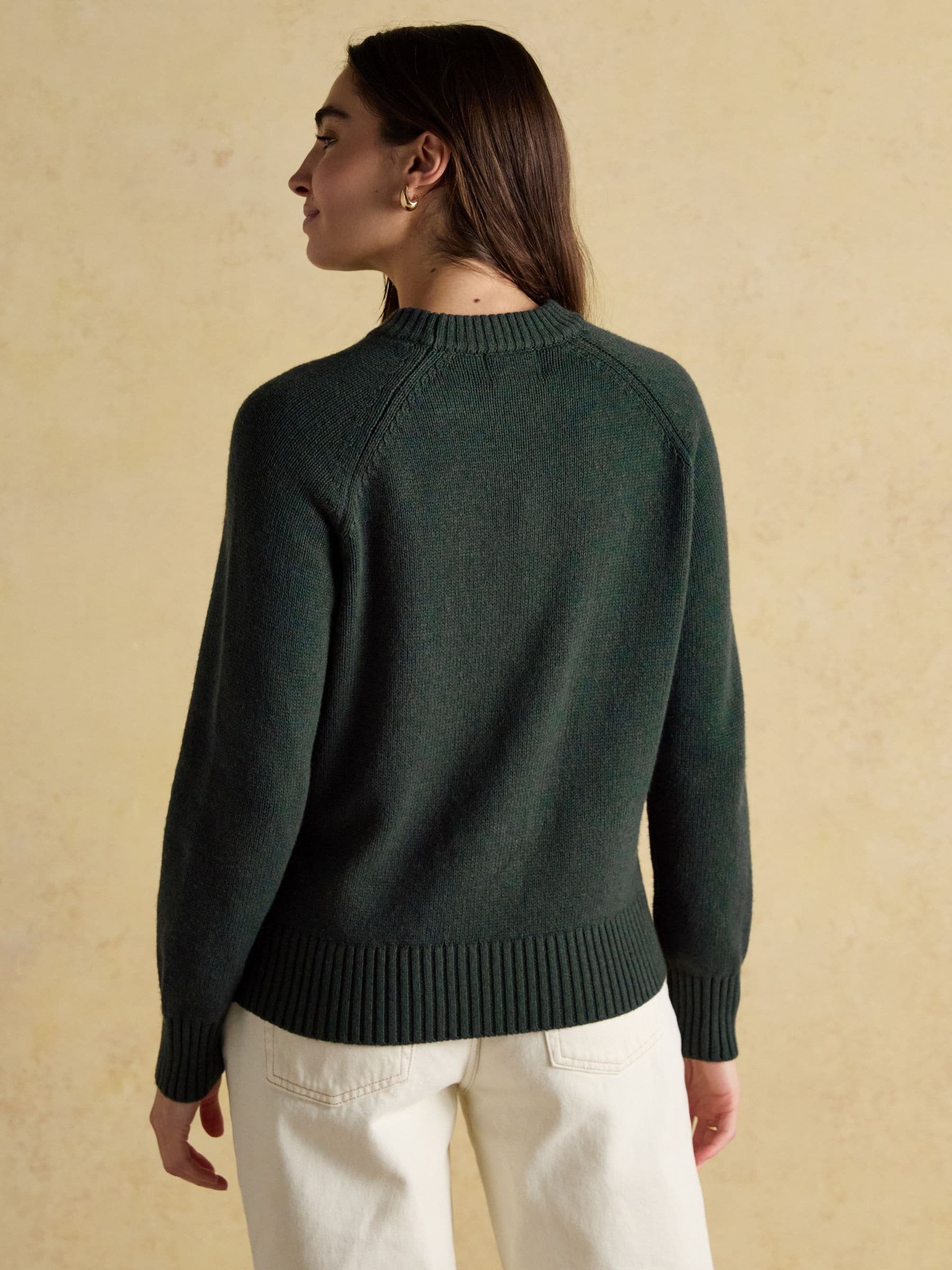 Green Jonty Fox - Joules Intarsia Cotton-Rich Crew Neck Jumper