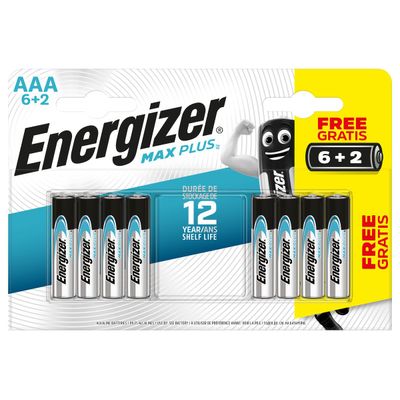 Energizer Max Plus batterie - 6+2 piles alcalines - AAA LR03