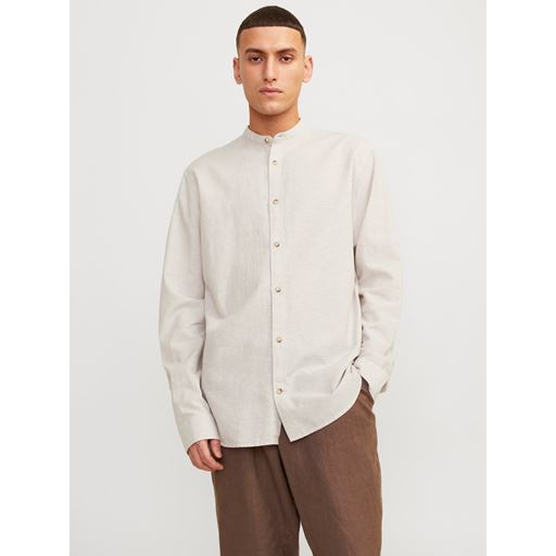Jack&Jones Summer Band Linen Blend Skjorte, Crockery, M