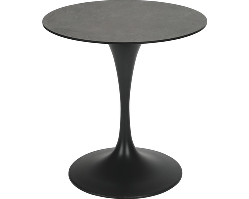 Acamp Tulip tuintafel Ø 70 H 72 cm HPL antraciet rond Gemakkelijk te reinigen Vuilafstotend Weerbestendig