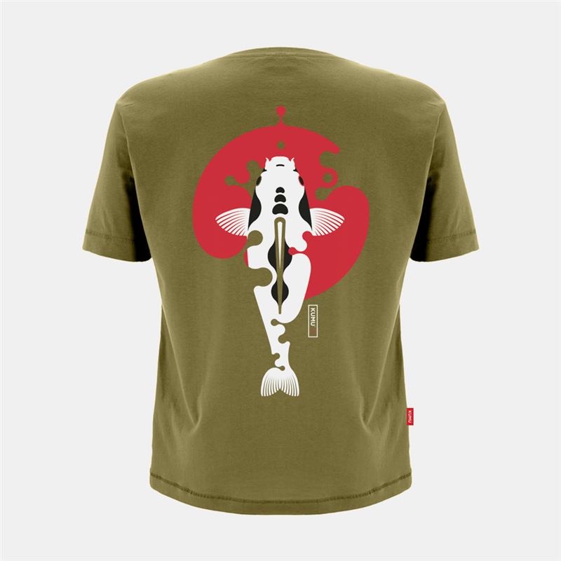Tee Shirt Manches Courtes Homme Kumu Rising Sun - Kaki