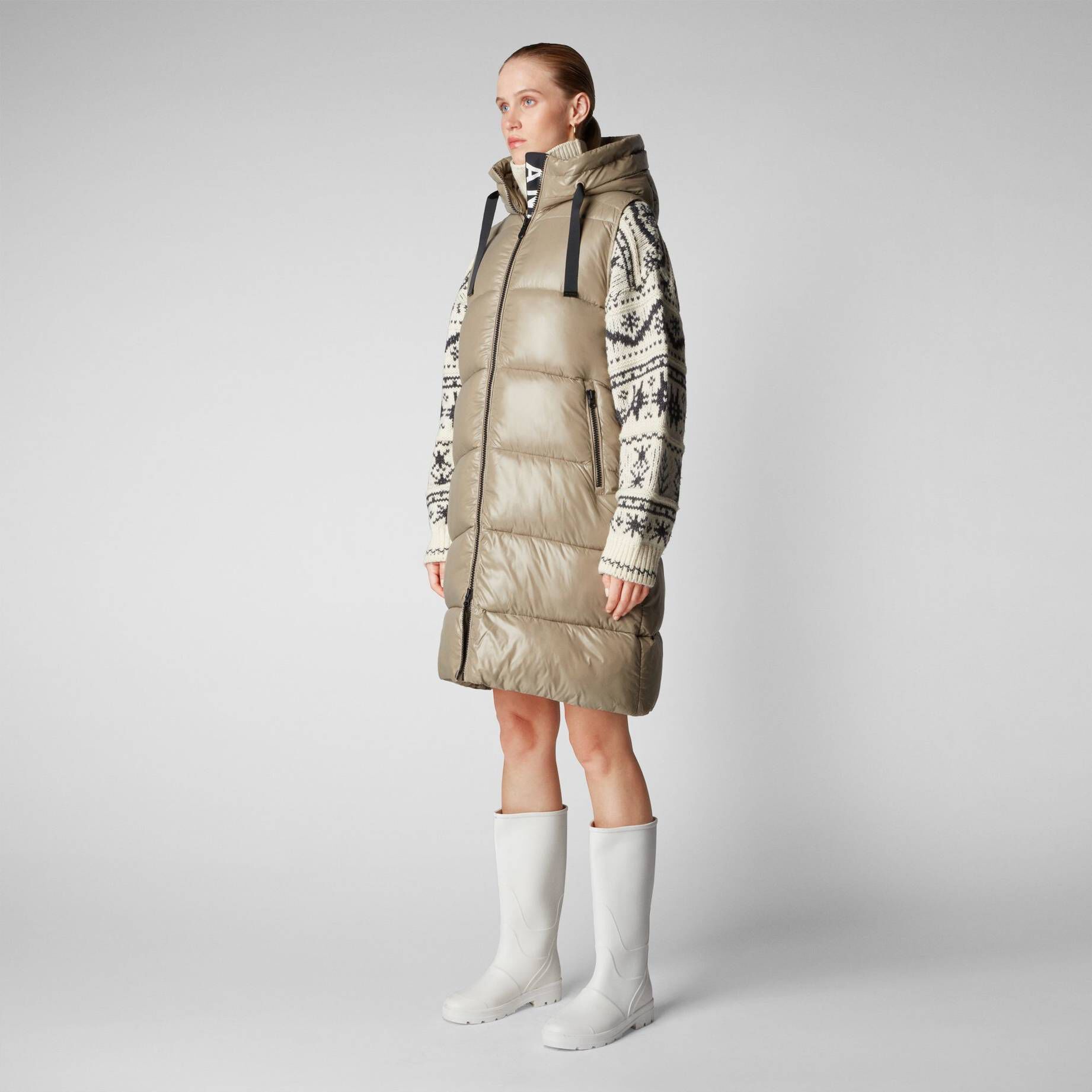 SAVE THE DUCK| Damen Steppweste IRIA lang Regular Fit
