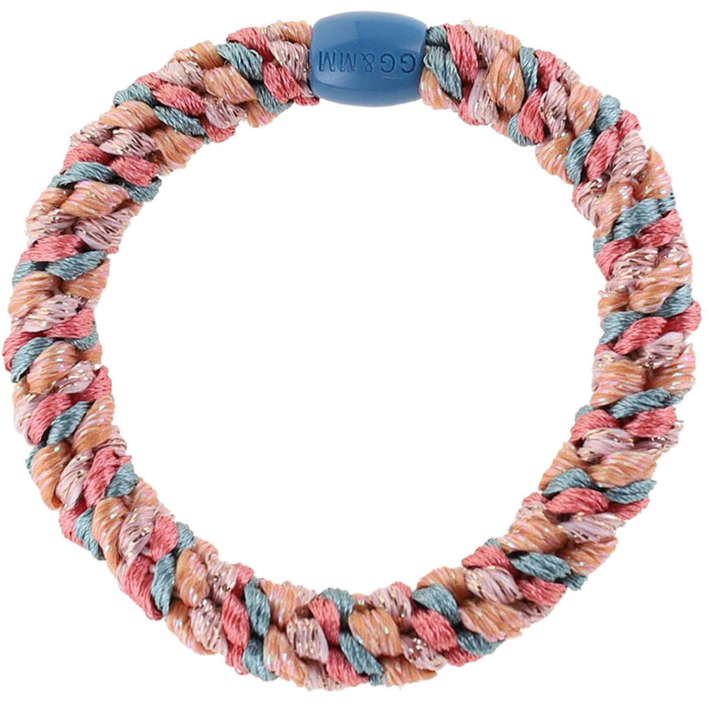 Køb Bow's by Stær Flettet Hårelastik - Multi Blå/Rosa/Fersken Glitter 6-Pak