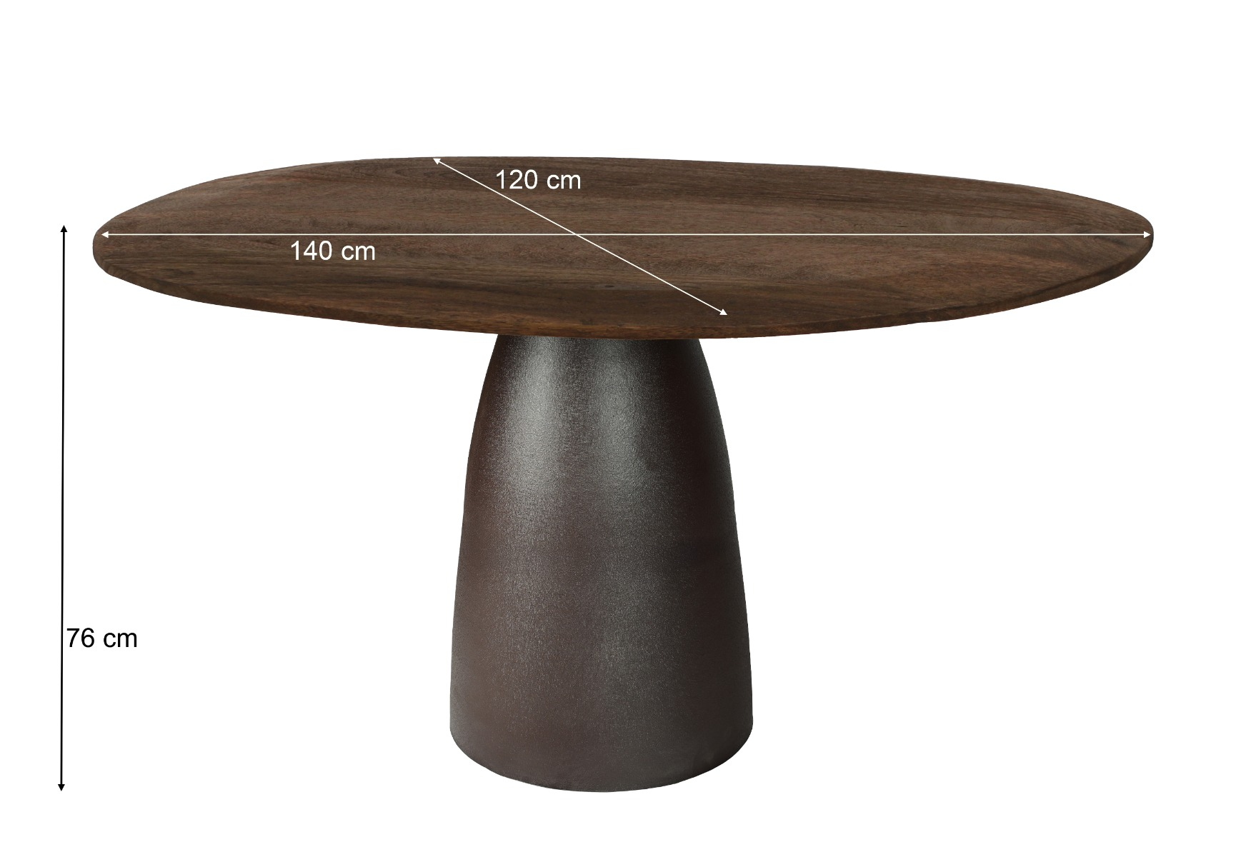 Paddestoel Organic Eettafel 140cm bruin