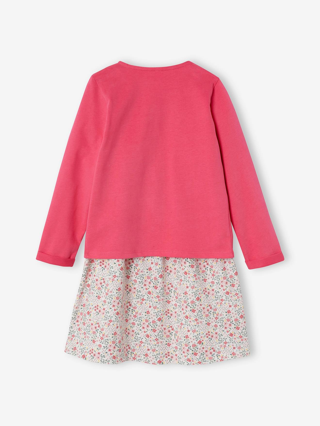 Conjunto de vestido e casaquinho infantil, azul médio liso