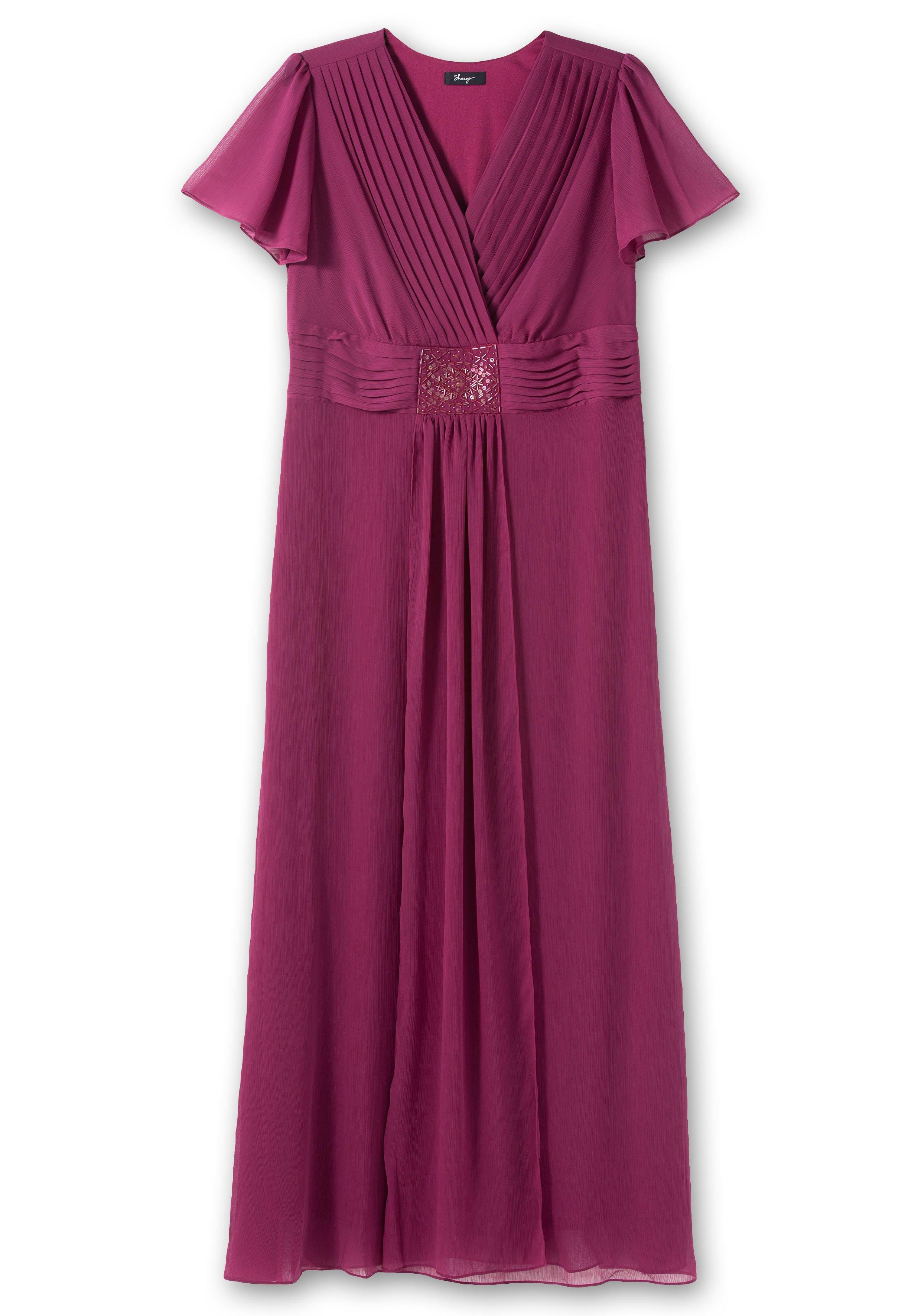 Abendkleid mit Schmuckbrosche, in A-Linie