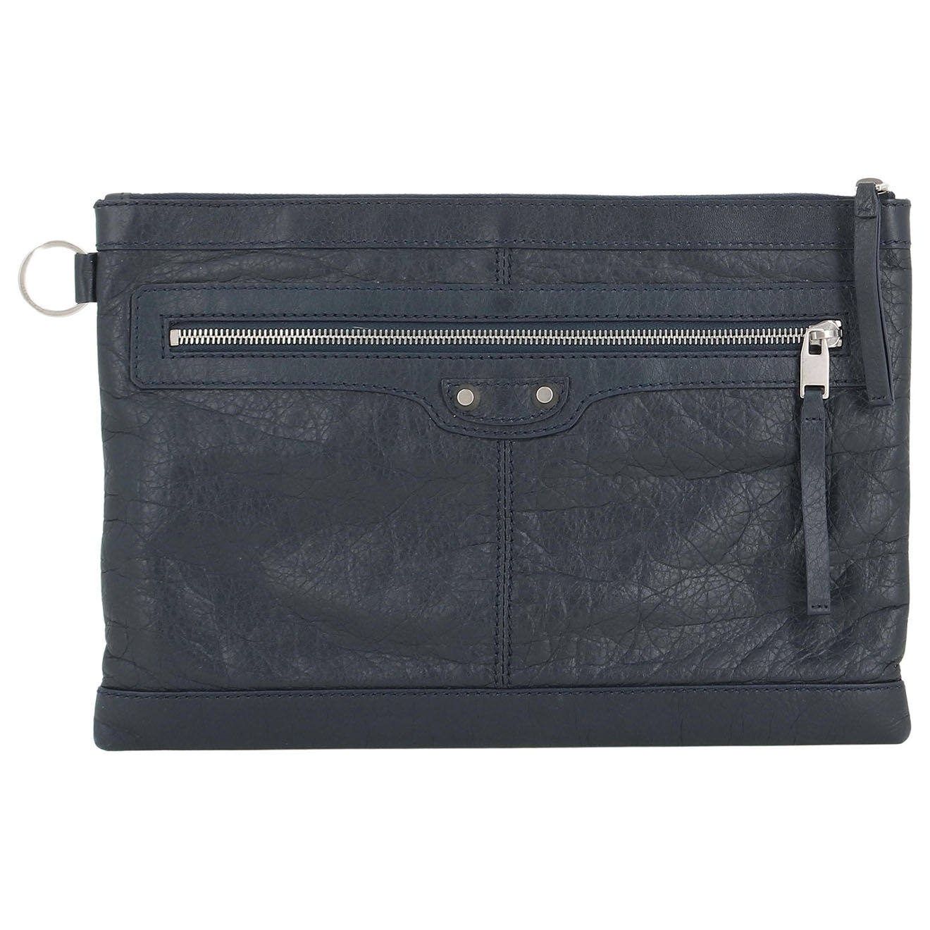 Balenciaga Pochette en Cuir marine - Très bon état - Longueur 38 cm