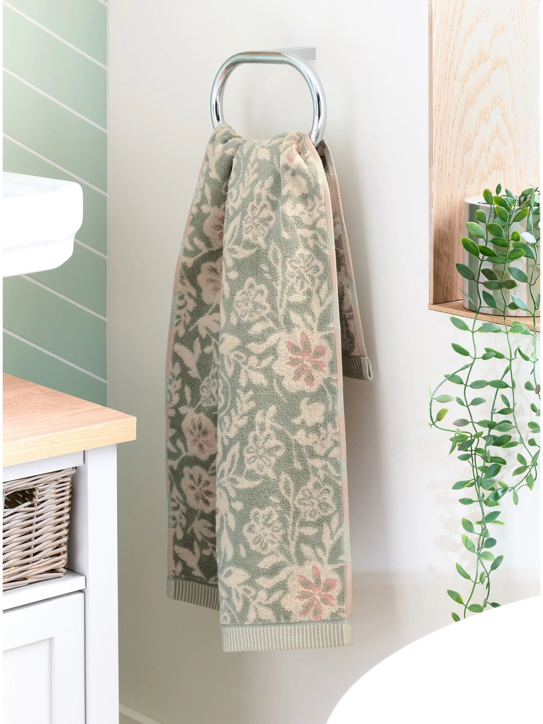 100% katoenen handdoek met bloemenprint