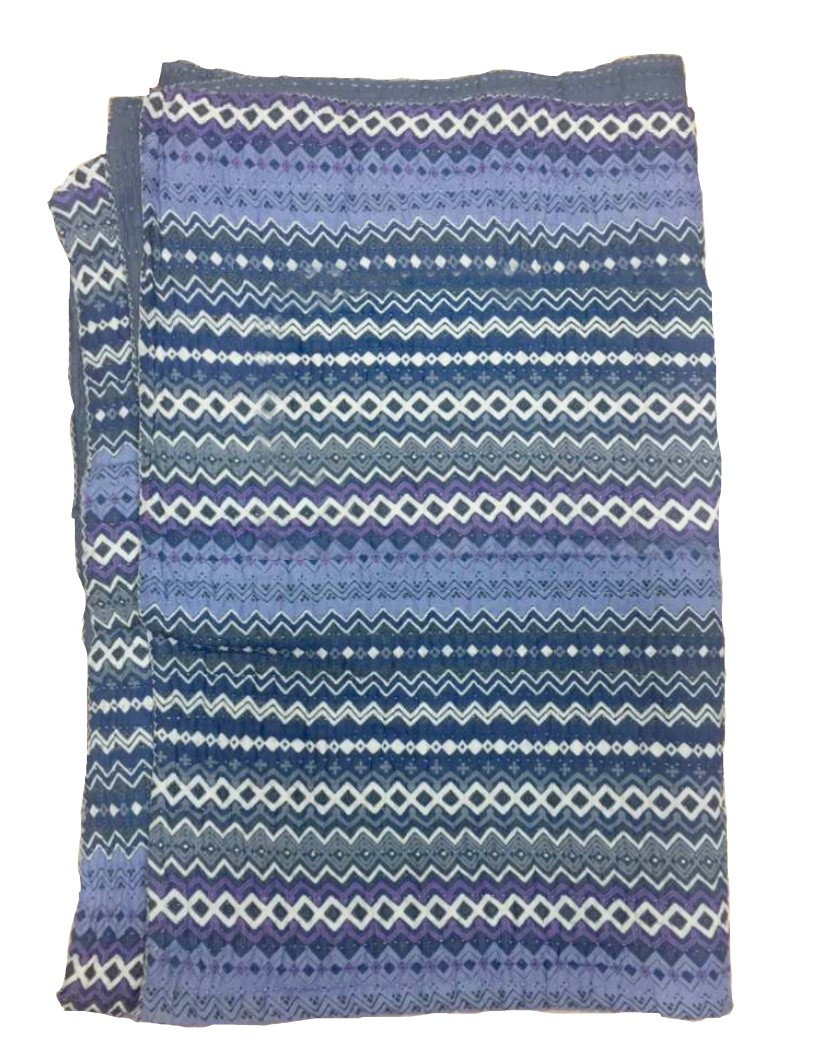 Quilt, violett, blau, T 220 cm, B 270 cm von fischer's lagerhaus