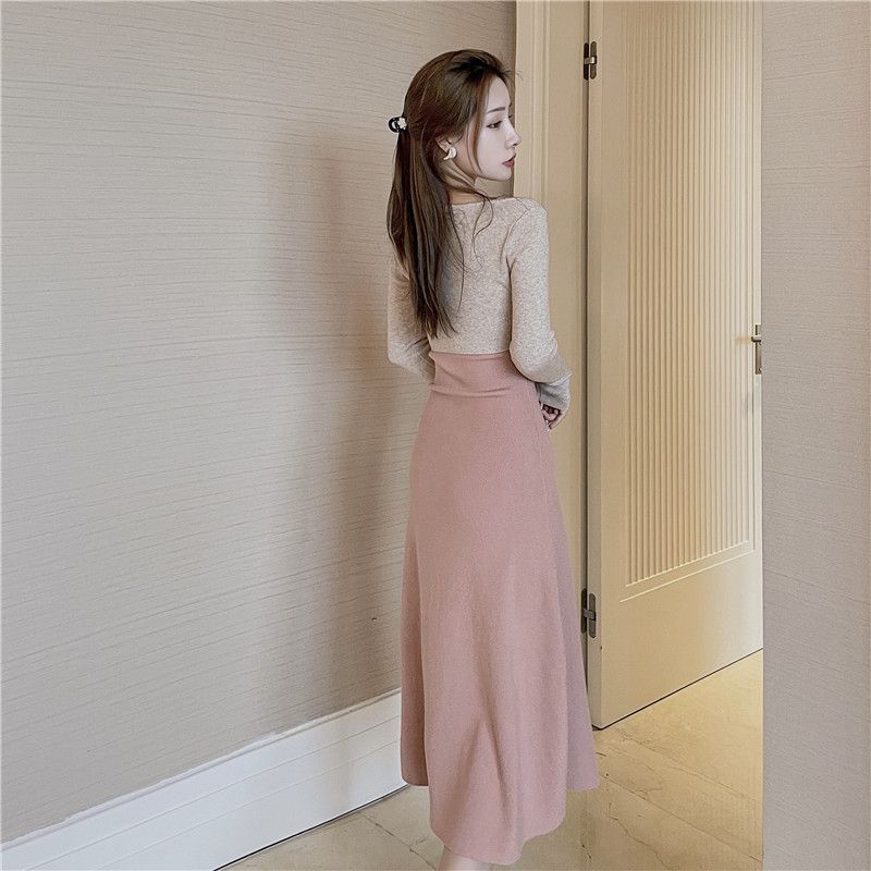 BOHEME - Set: Midi-jurk met spaghettibandjes en cropped top