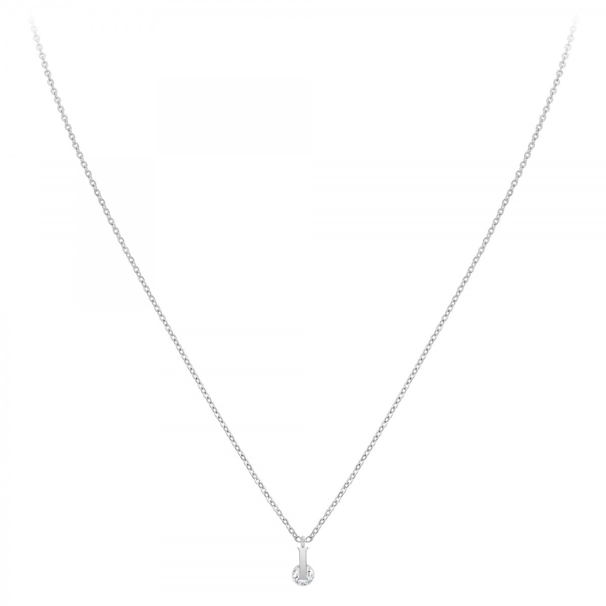 Collier alphabet lettre I SC Crystal orné d'un Zirconium