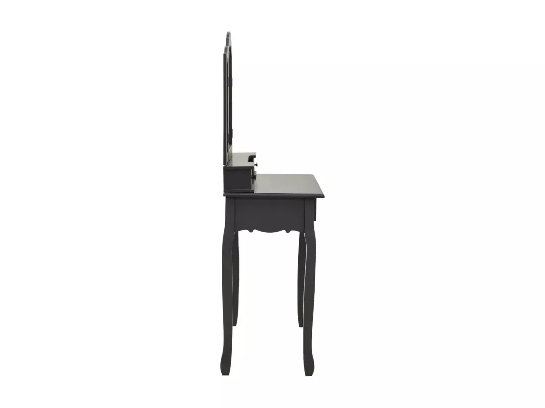 Ensemble de coiffeuse avec tabouret Gris 80x69x141 cm Paulownia