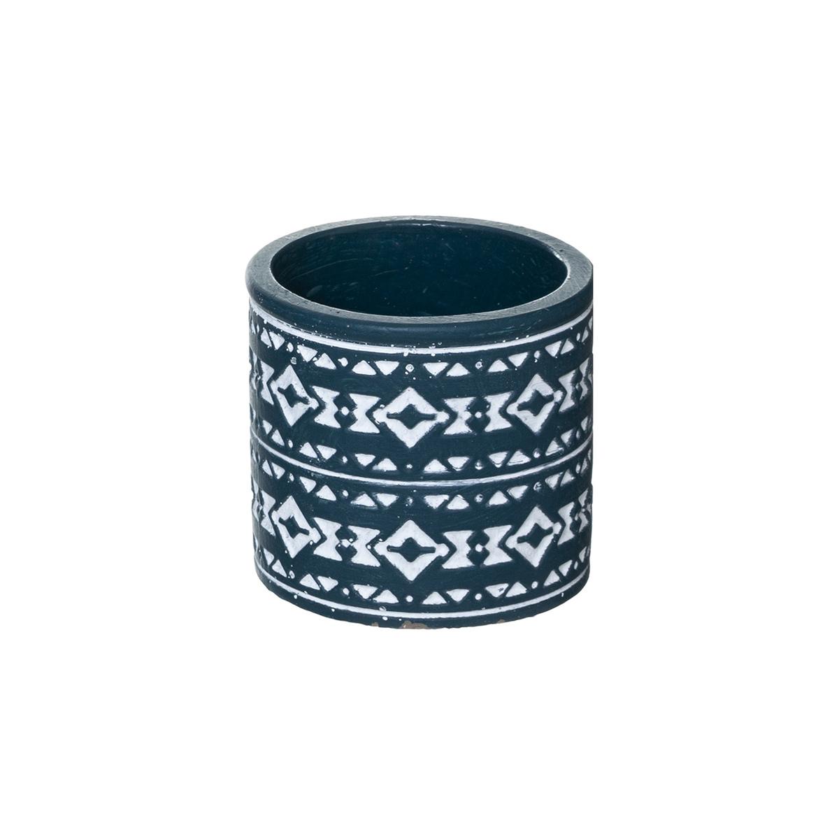 POT CIMENT HACIENDA TERRACOTTA OU BLEU D14X13CM