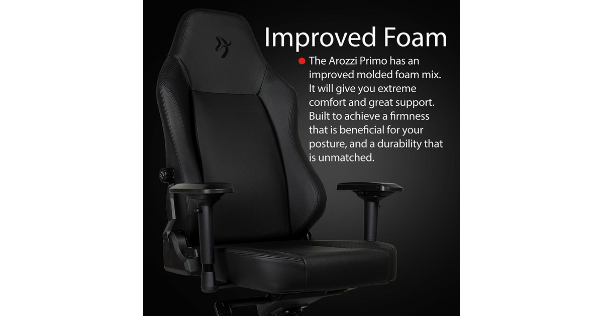 ArozziPrimo - Full Premium Leather - Black gamestoel  (Zwart)
