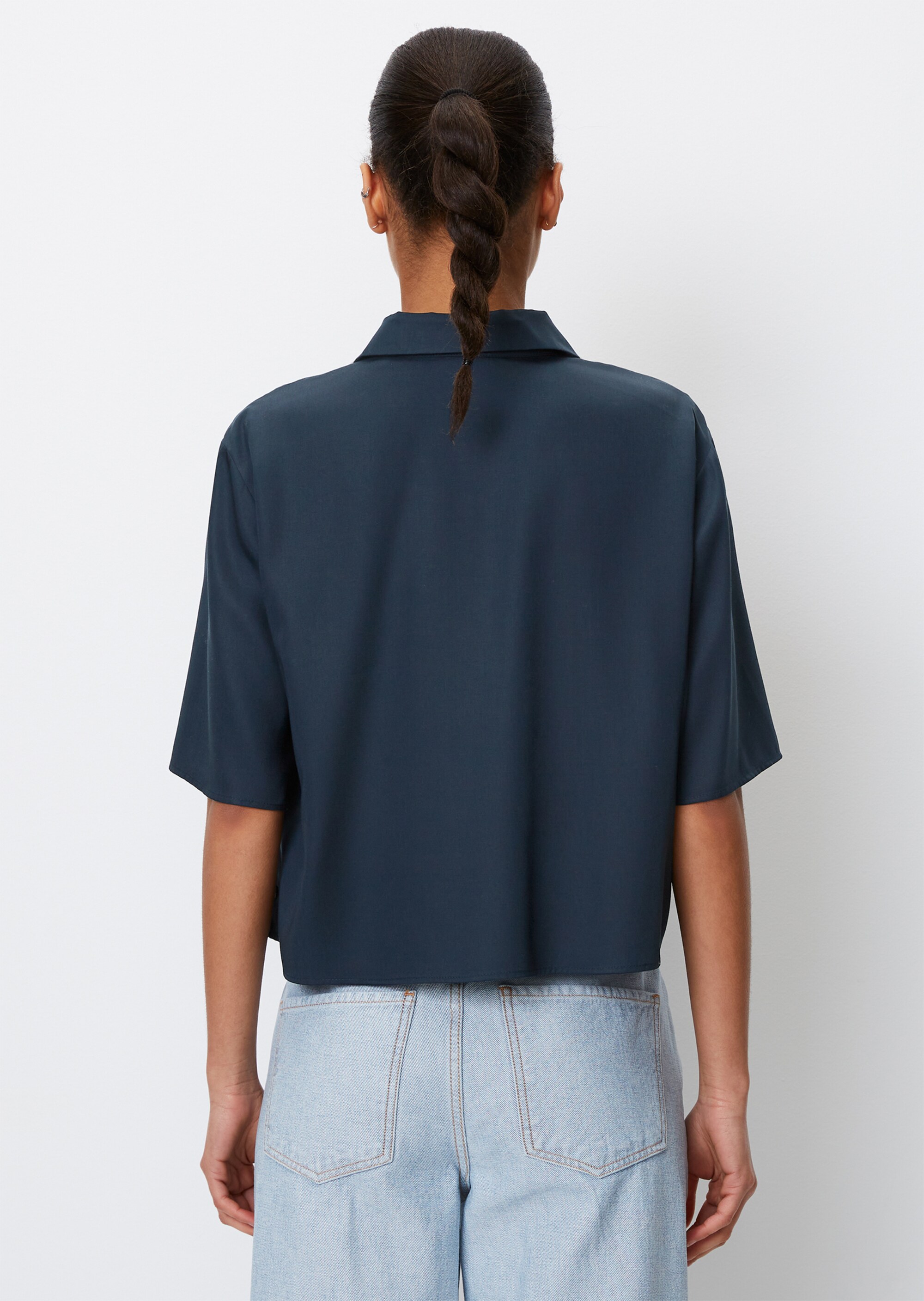Crop-Bluse relaxed aus Tencel™ Lyocell