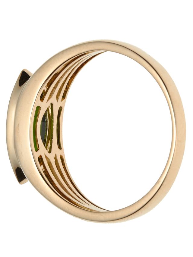 Solitär-Ring, Chromdiopsid AA+, Gelbgold 585