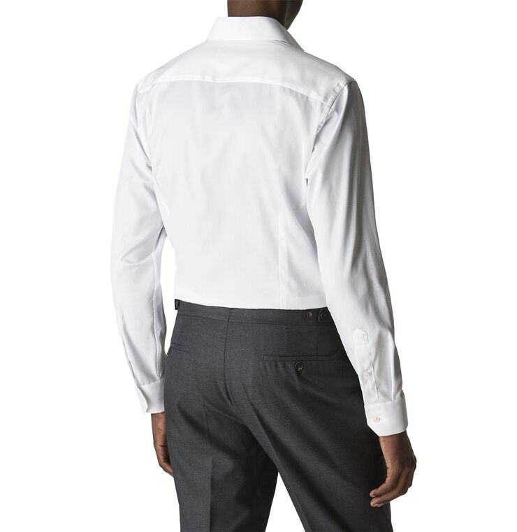 ETON Light Blue Signature Twill Shirt - Extreme Cut Away Collar - Slim Fit Hvid