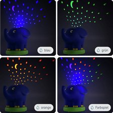 Veilleuse musicale à projection d'étoiles 'éléphant'