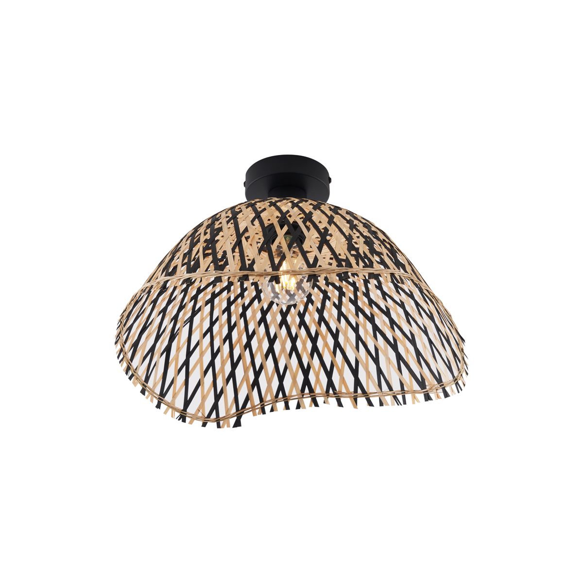 Art Deco plafondlamp zwart bamboe 40cm - Alka