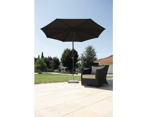 Schneider Korsika parasol Ø 320 H 250 cm, polyacryl 250 g/m², bruin melange