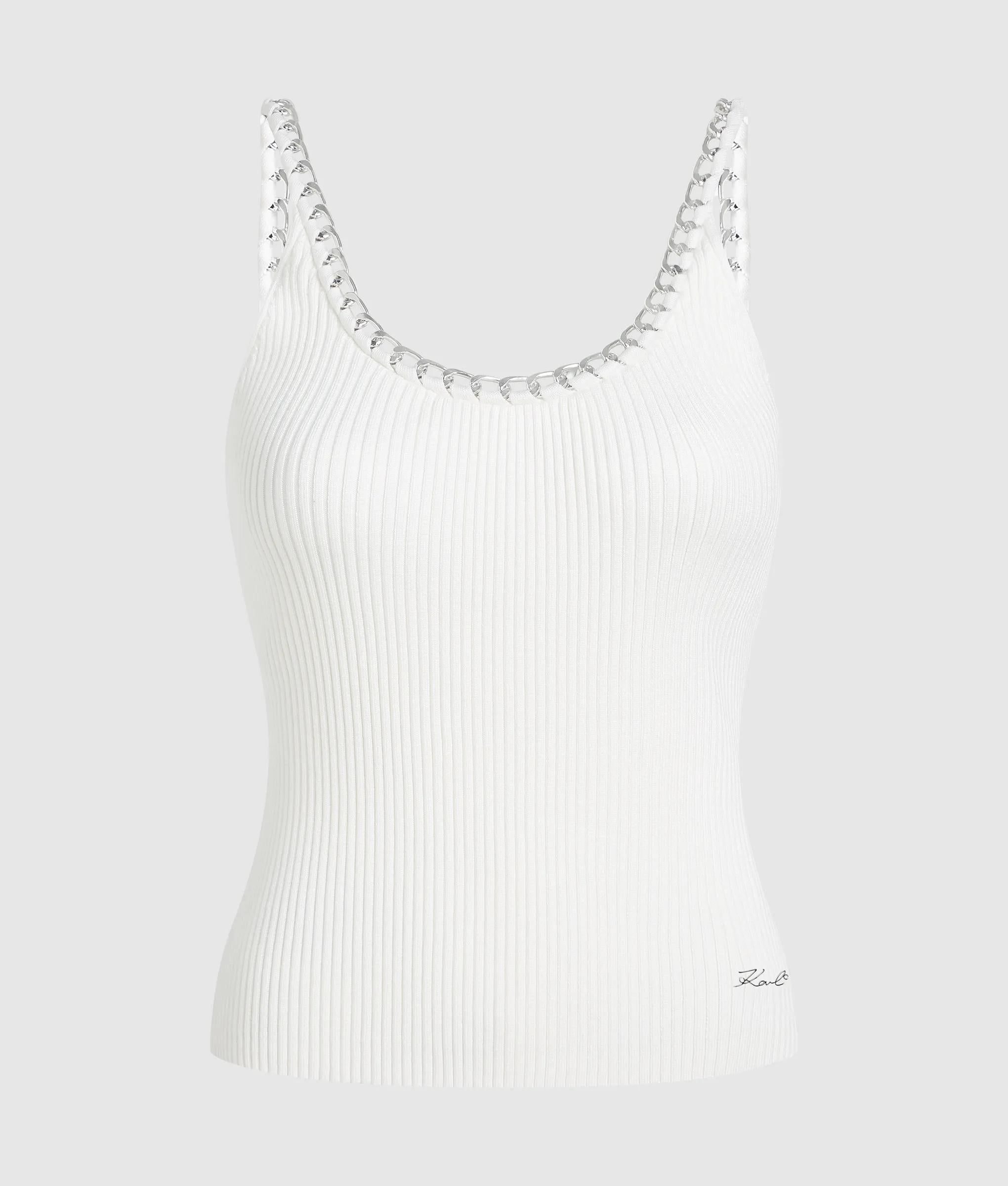 Gebreide top met kettingdetail