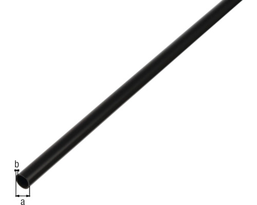 Ronde PVC-buis, zwart, Ø 7 mm, 1 m