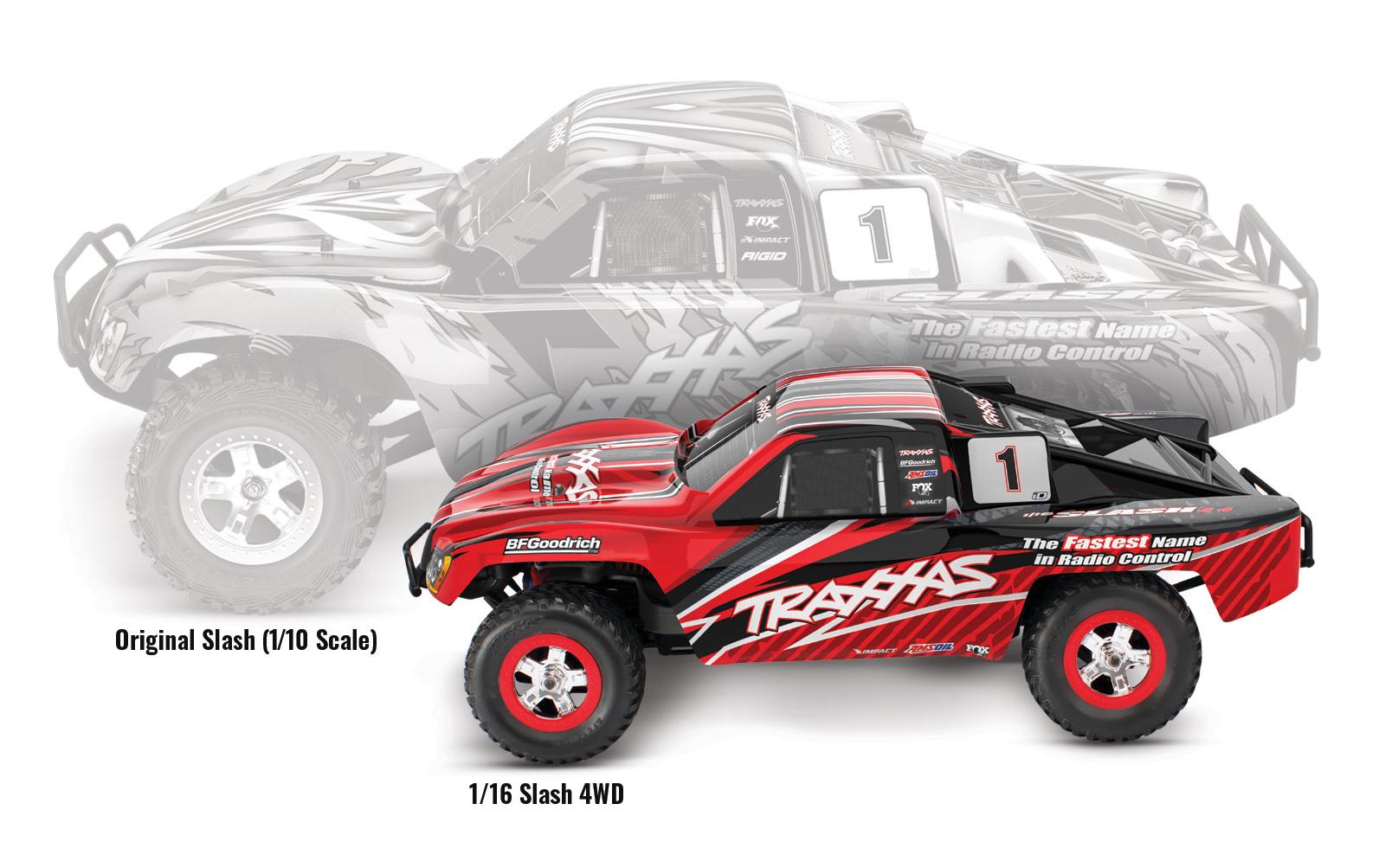 Short Course Truck Slash 4x4 Titan Rot, RTR, 1:16<br>Kleiner SCT mit Allradantrieb und 550er Brushed Motor