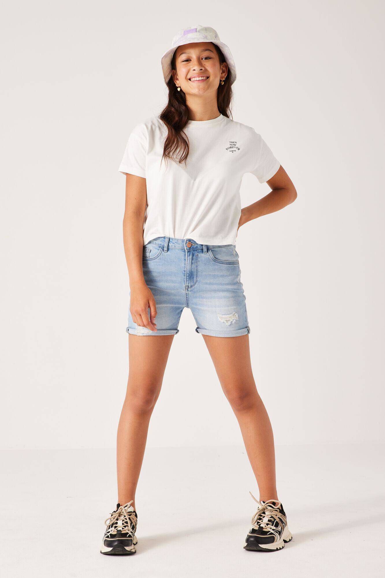 Garcia| Mädchen Jeansshorts EVELIN 588 BLEACHED