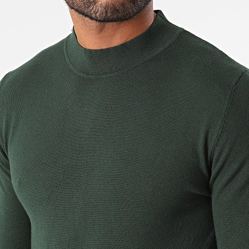 Pull Col Cheminée Vert