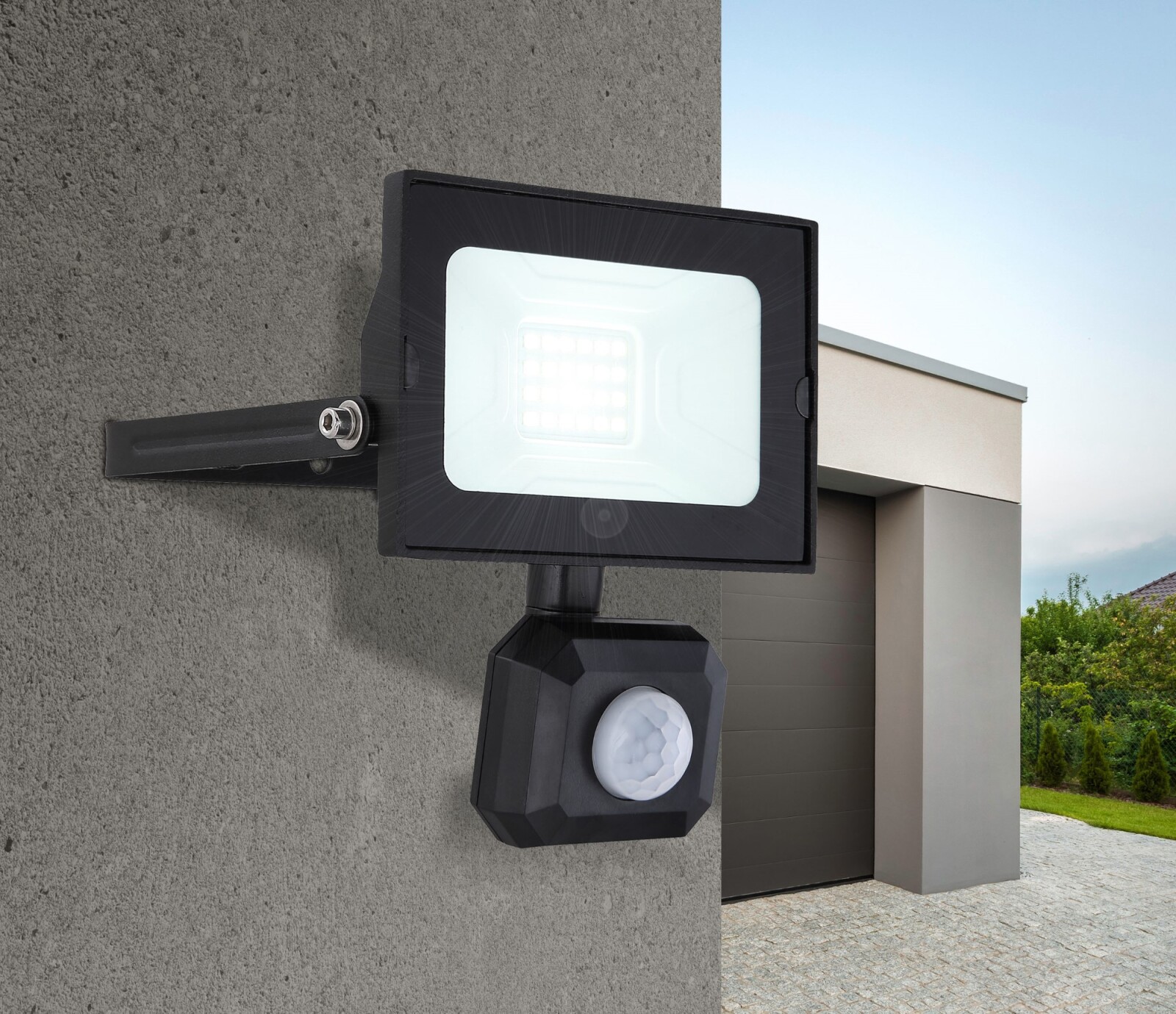 Außenlampe - schwarz - Aluminium - schwenkbar