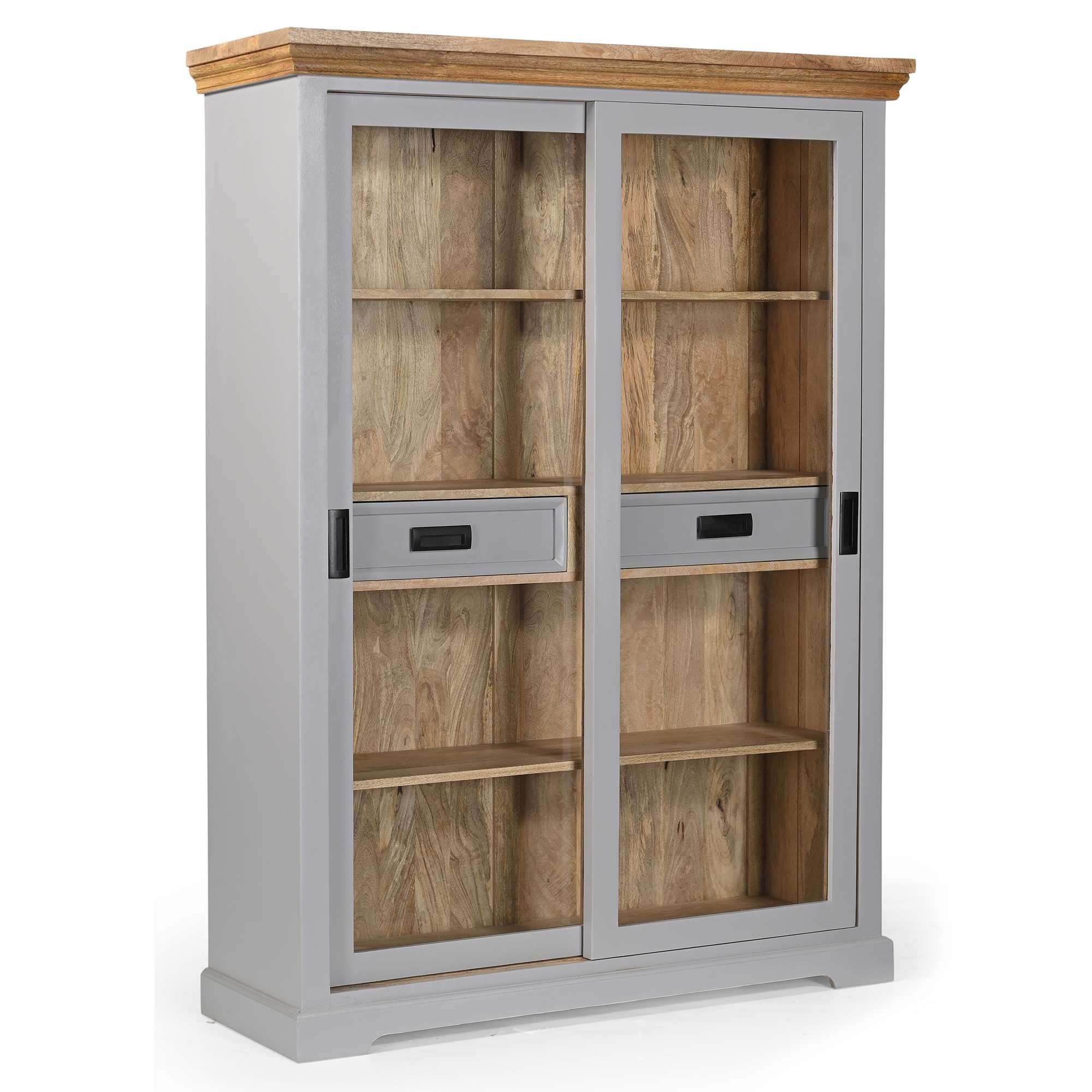 Home affaire Highboard »Alpinist« mit 2 Glasschiebetüren, handgefertigt, Unika-Möbel, Breite 120 cm
