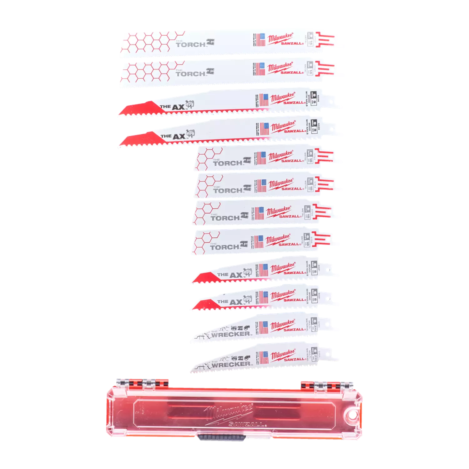 Milwaukee 49221129 / 49222229 12 delige Reciprozaagbladen set - Hout/Metaal/Sloopwerk