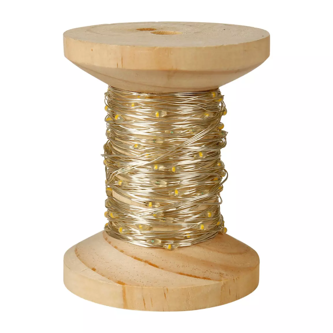Guirlande lumineuse déco 10 m Bobine bois et Argent