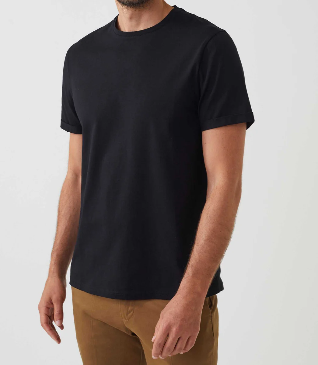 T-shirt à manches courtes col rond noir 
