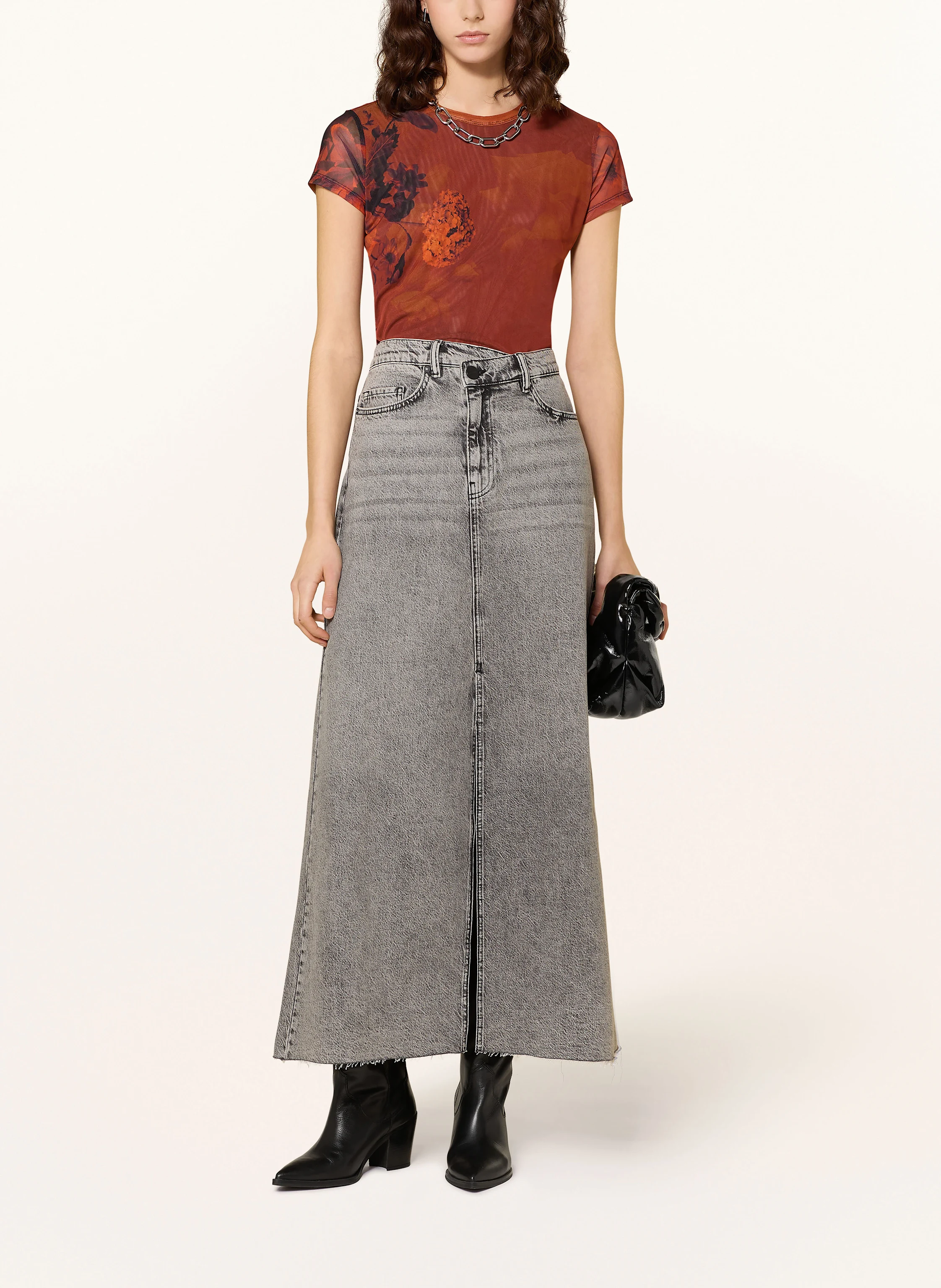 ALLSAINTS Jeansrock NOIR