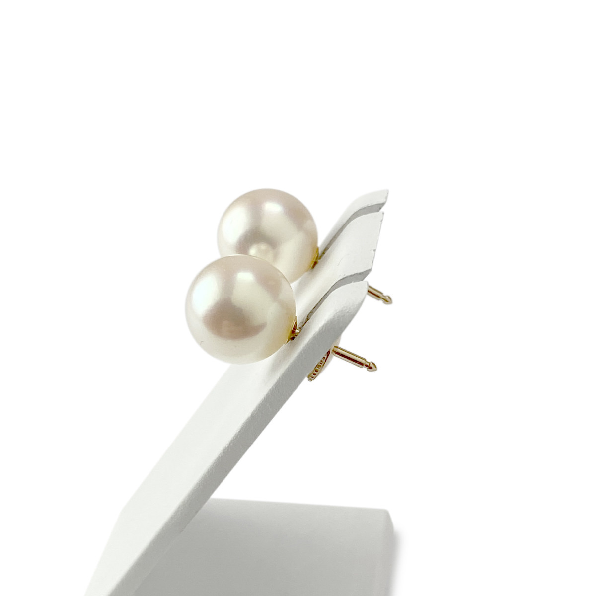 Boucles d'oreilles d'occasion or 750 jaune perles de culture