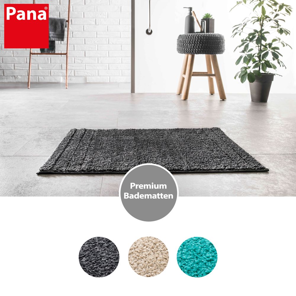 PANA® Badematte Streifen • weicher Badteppich • flauschiger Badvorleger • Duschvorleger • rutschfest und waschbar • Größe: 40x60cm • versch. Farben
