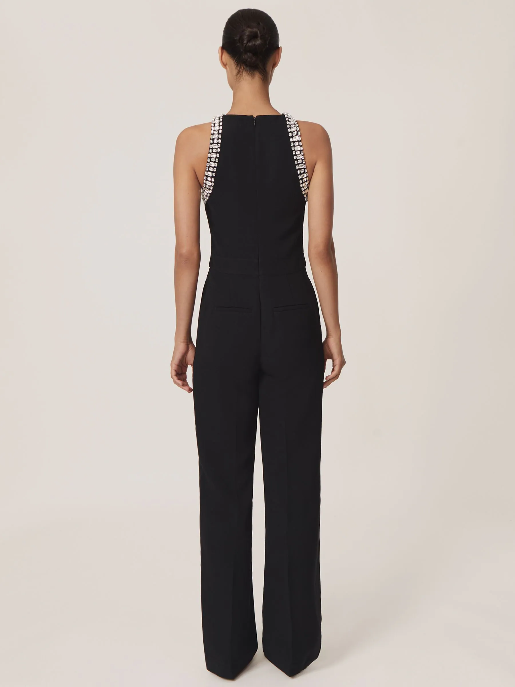 Reiss Simone Crystal-Embellished Cut-Out Jumpsuit